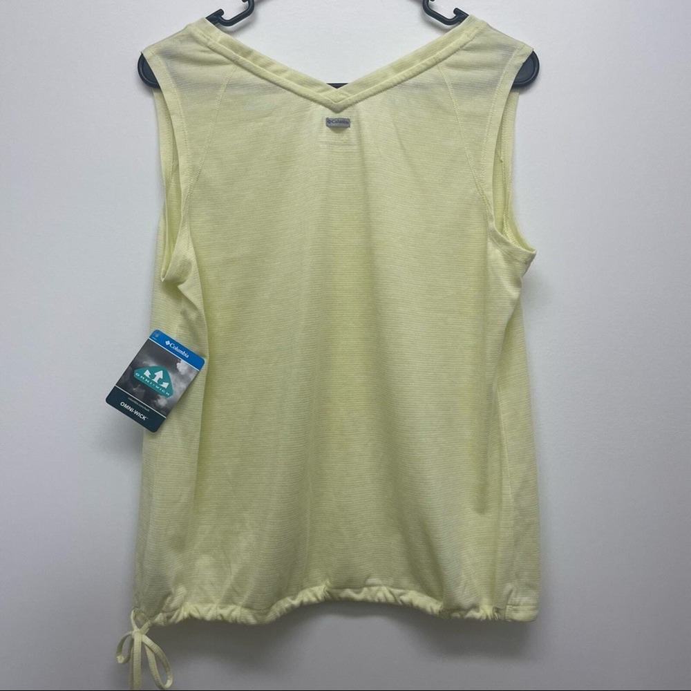 Columbia Medium Womens Tank Top Sleeveless Athletic Workout Drawstring Yellow - Picture 2 of 6